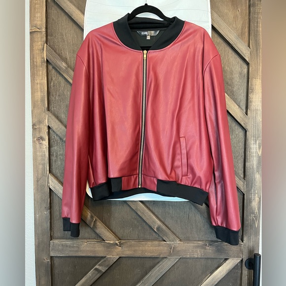 LuLaRoe Jackets & Blazers - LulaRoe Faux Leather Bomber Jacket-XXL